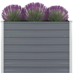 vidaXL Plantenbak verhoogd 100x100x77 cm gegalvaniseerd staal grijs