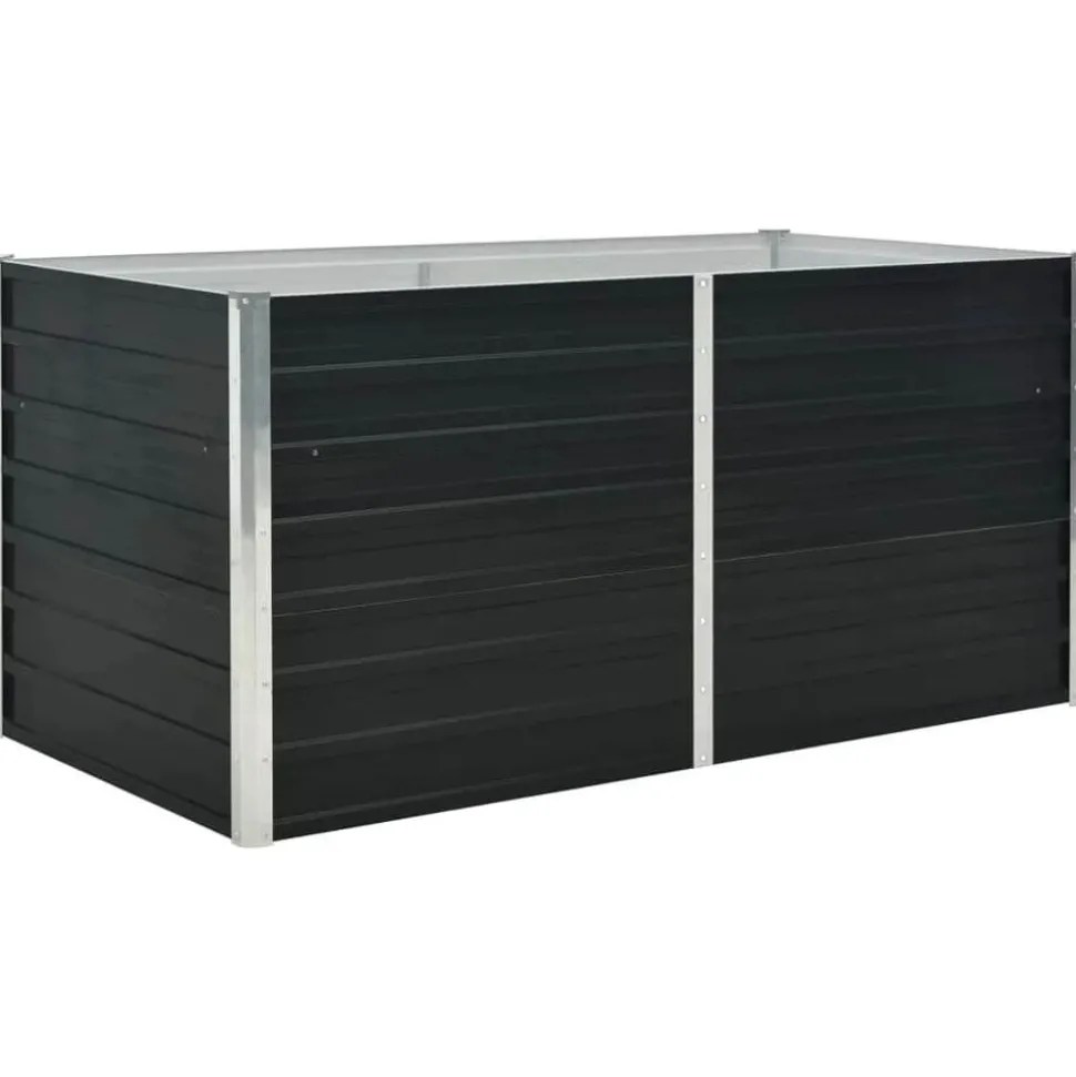vidaXL Plantenbak verhoogd 160x80x77 cm gegalvaniseerd staal antraciet