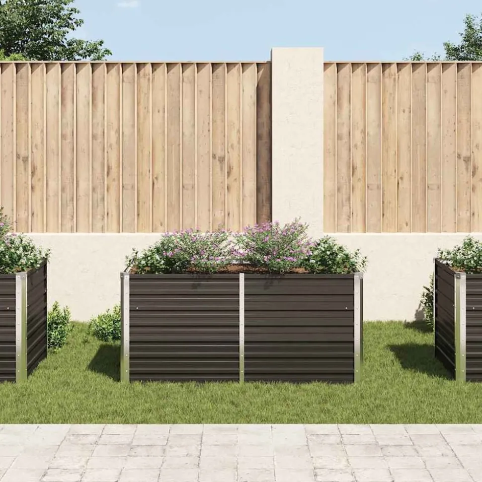 vidaXL Plantenbak verhoogd 160x80x77 cm gegalvaniseerd staal antraciet
