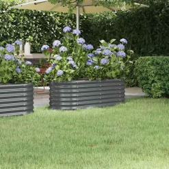 vidaXL Plantenbak 114x40x36 cm gegalvaniseerd staal antracietkleurig