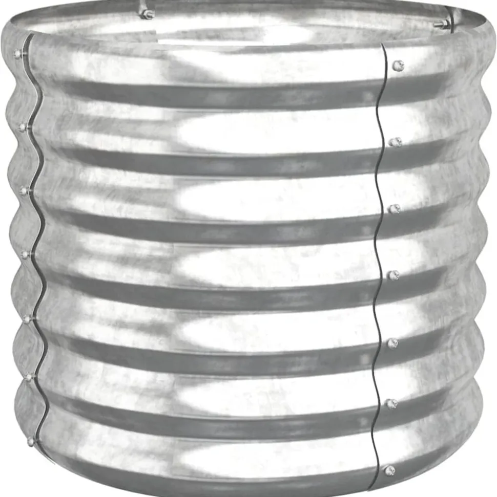 vidaXL Plantenbak 40x40x36 cm gegalvaniseerd staal zilverkleurig