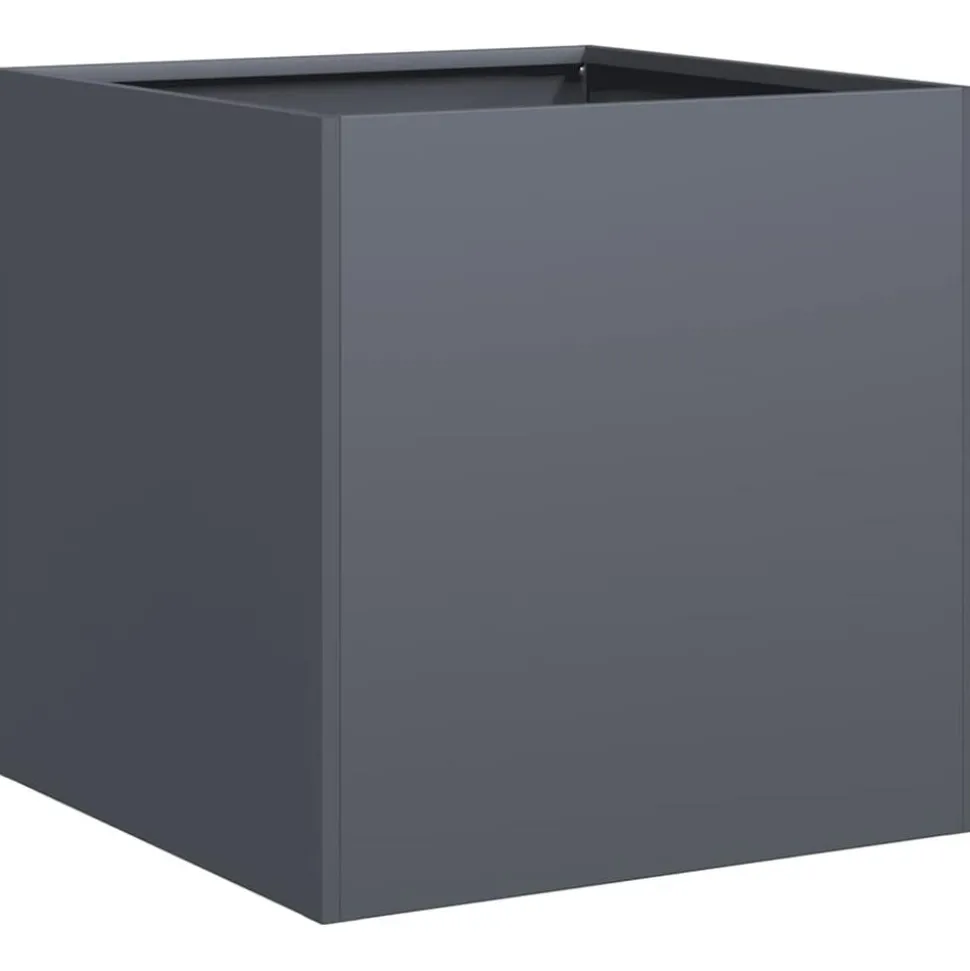 vidaXL Plantenbak 40x40x40 cm koudgewalst staal antracietkleurig