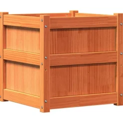 vidaXL Plantenbak 50x50x50 cm massief grenenhout wasbruin