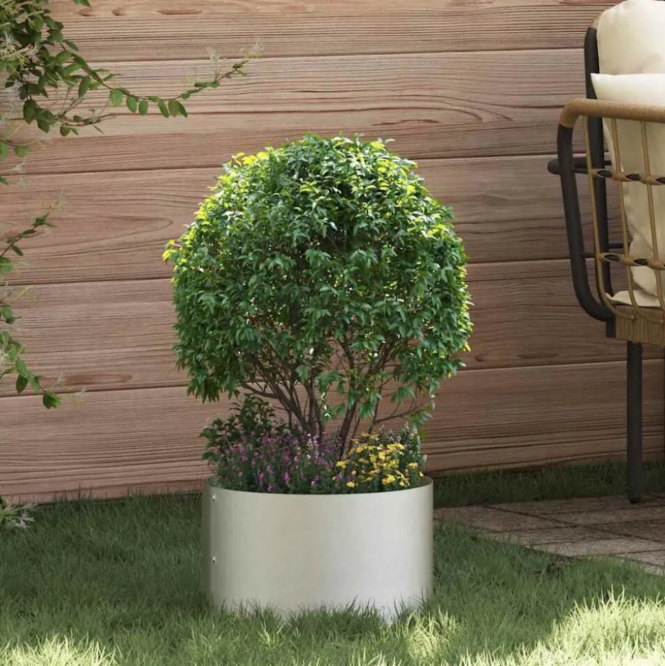 vidaXL Plantenring 5 pcs Zilver 30 x 30 x 20 cm Roestvrij staal