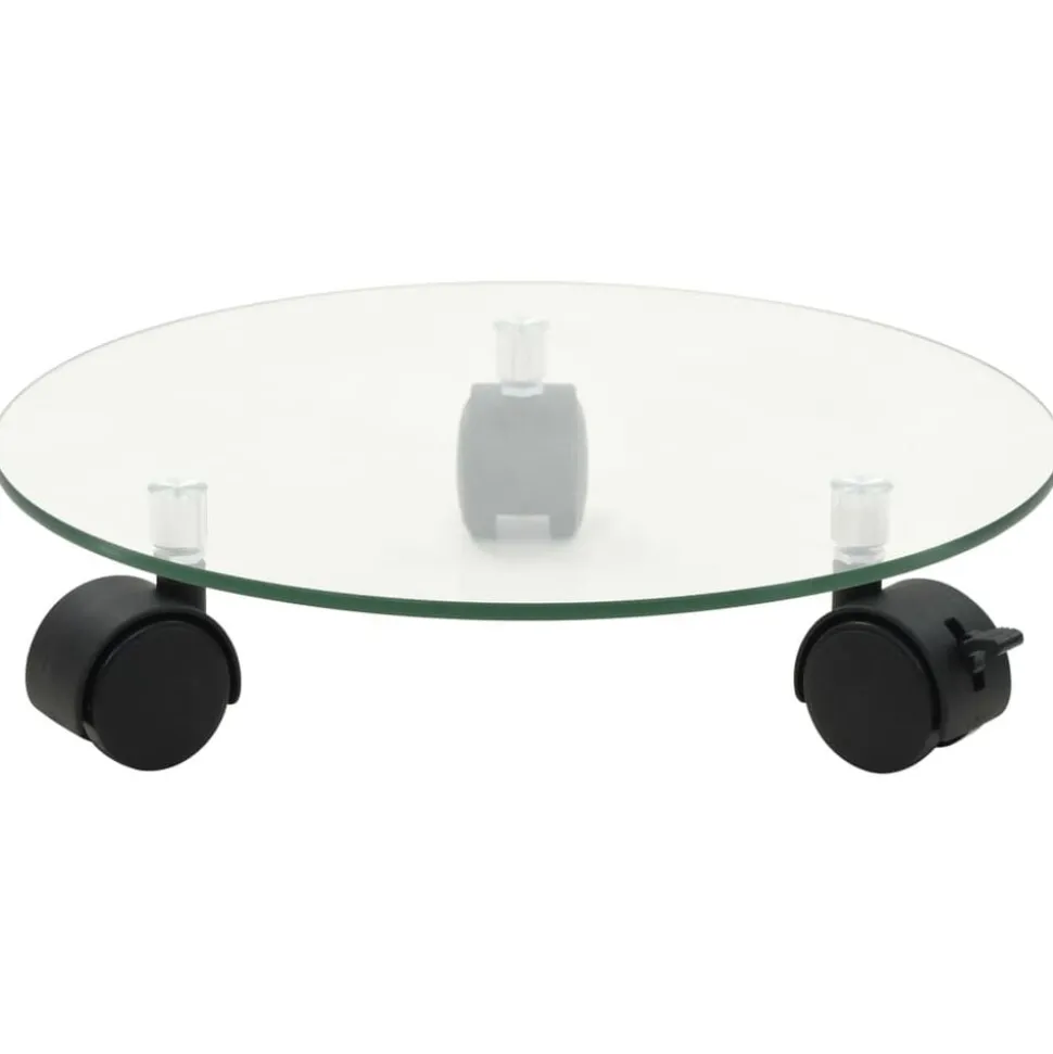 vidaXL Plantenrollers rond 28 cm gehard glas 2 st