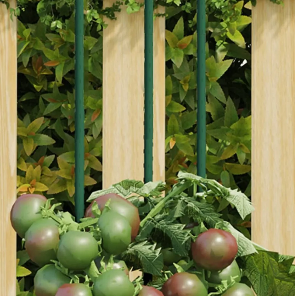 vidaXL Plantenstaken 30 st 60 cm staal groen