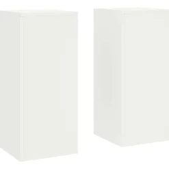 vidaXL Plantenstandaard 2 pcs Wit 24 x 24 x 55 cm Staal