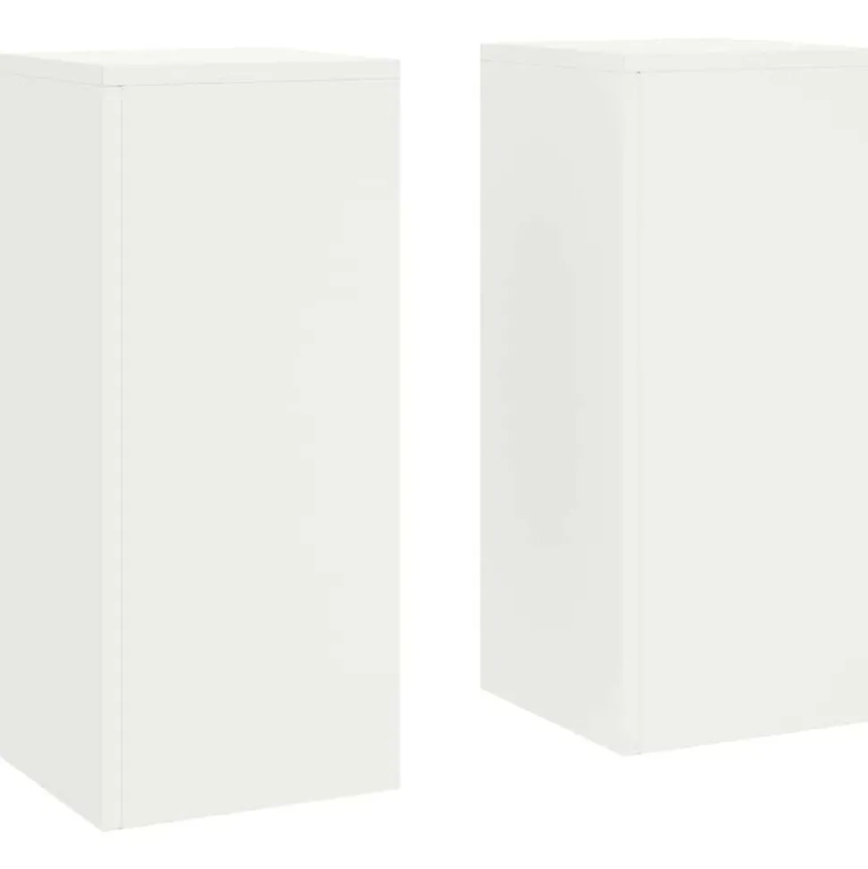 vidaXL Plantenstandaard 2 pcs Wit 24 x 24 x 55 cm Staal