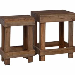 vidaXL Plantenstandaard 2 pcs Bruin 70 x 11 x 27 cm Mahoniehout