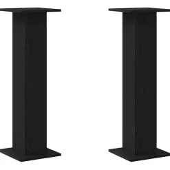 vidaXL Plantenstandaard 2 pcs Zwart Eiken 30 x 30 x 95 cm Bewerkt hout