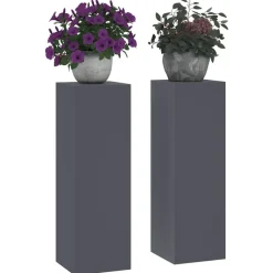 vidaXL Plantenstandaard 2 pcs Antraciet 24 x 24 x 75 cm Staal