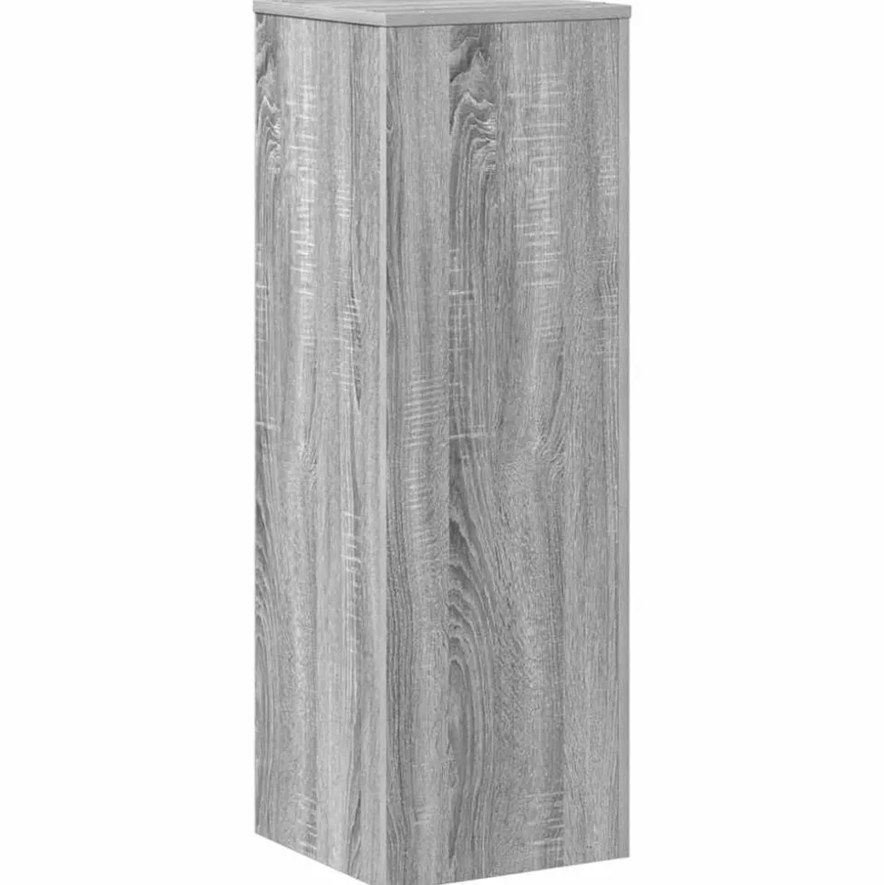 vidaXL Plantenstandaard 33x33x100 cm bewerkt hout grijs sonoma eiken