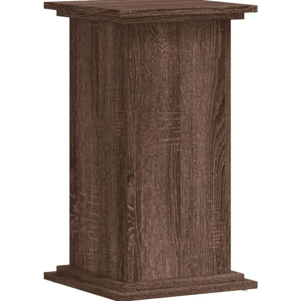 vidaXL Plantenstandaard 33x33x60 cm bewerkt hout bruin eikenkleurig