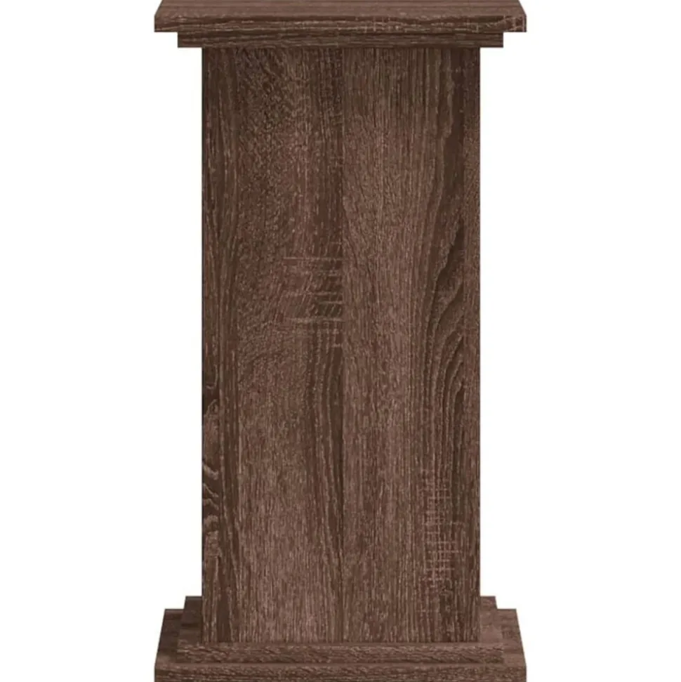 vidaXL Plantenstandaard 33x33x60 cm bewerkt hout bruin eikenkleurig