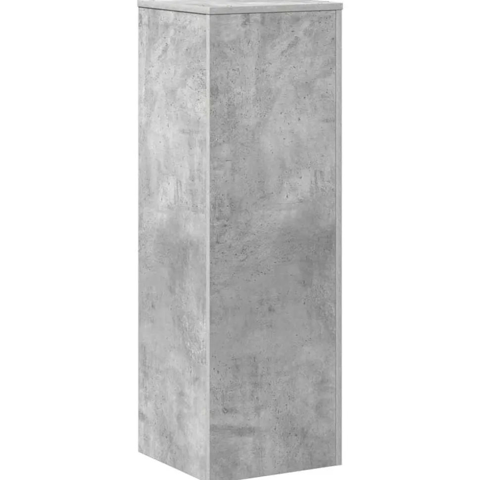 vidaXL Plantenstandaard 33x33x100 cm bewerkt hout betongrijs