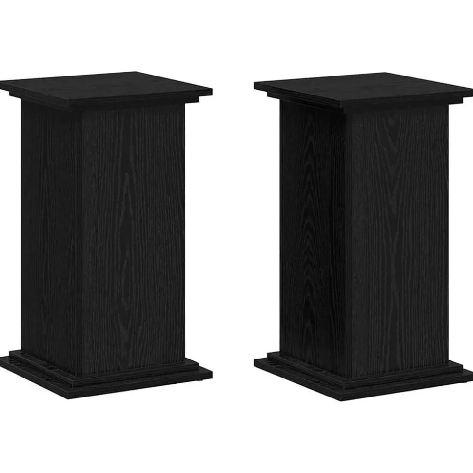 vidaXL Plantenstandaard Zwart Eiken 33 x 33 x 60 cm Bewerkt hout