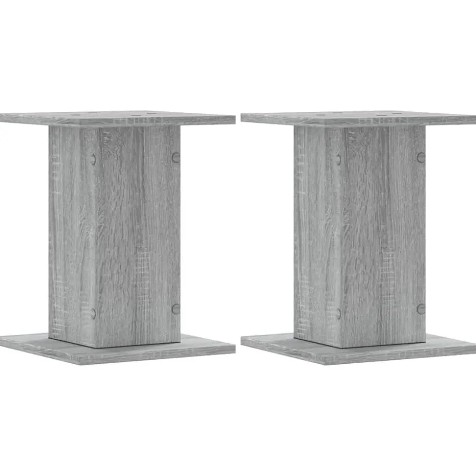 vidaXL Plantenstandaards 2 st 30x30x40 cm bewerkt hout grijs sonoma