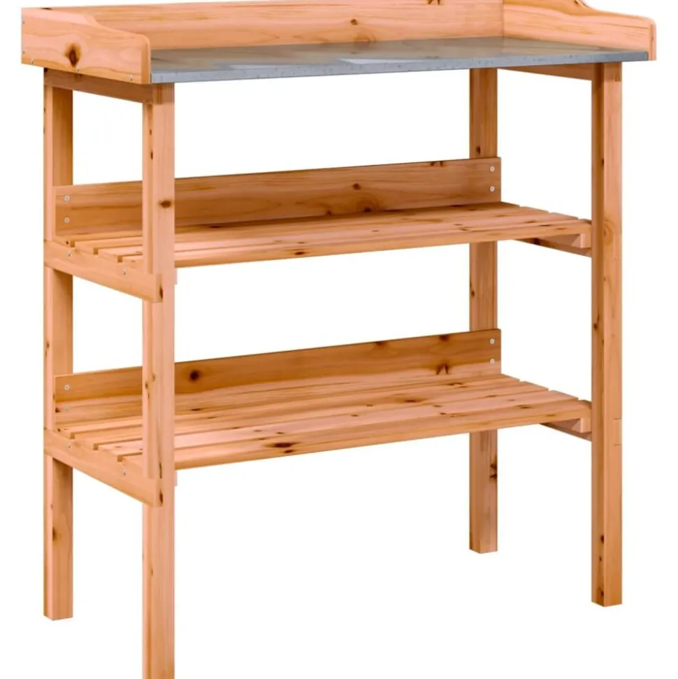 vidaXL Plantentafel met schappen 78x38x82,5 cm vurenhout bruin