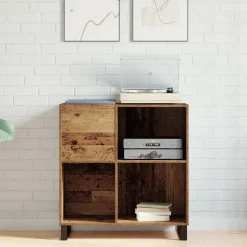 vidaXL Platenkast met plank artisanaal eikenkleurig 84,5 x 38 x 89 cm