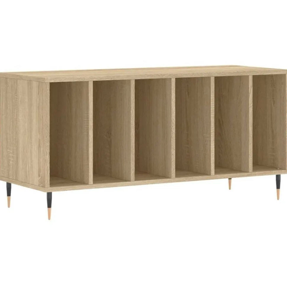 vidaXL Platenkast 100x38x48 cm bewerkt hout sonoma eikenkleurig
