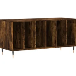 vidaXL Platenkast 100x38x48 cm bewerkt hout gerookt eikenkleurig