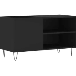 vidaXL Platenkast 85x38x48 cm bewerkt hout zwart