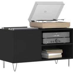 vidaXL Platenkast 85x38x48 cm bewerkt hout zwart