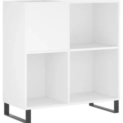 vidaXL Platenkast 84,5x38x89 cm bewerkt hout wit