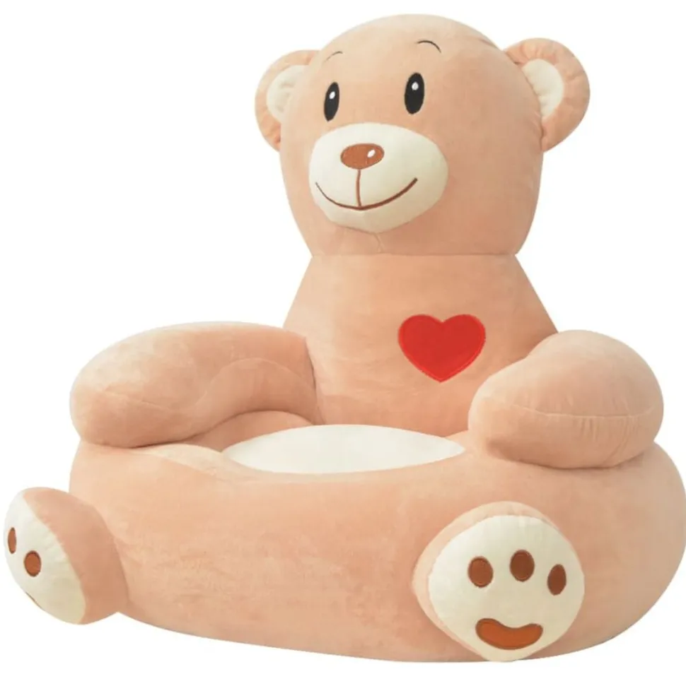 vidaXL Pluche kinderstoel beer bruin