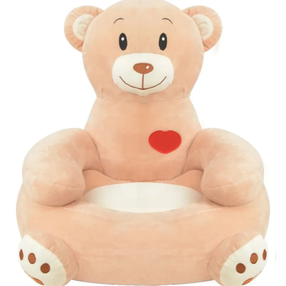 vidaXL Pluche kinderstoel beer bruin