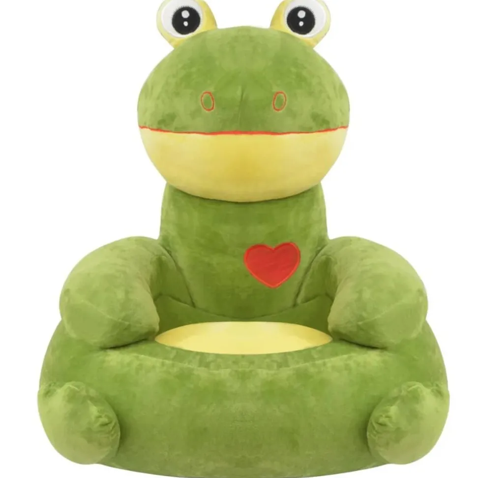 vidaXL Pluche kinderstoel kikker groen