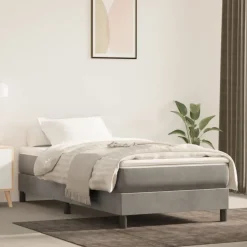 vidaXL Pocketveringmatras medium 80x200x20 cm fluweel lichtgrijs