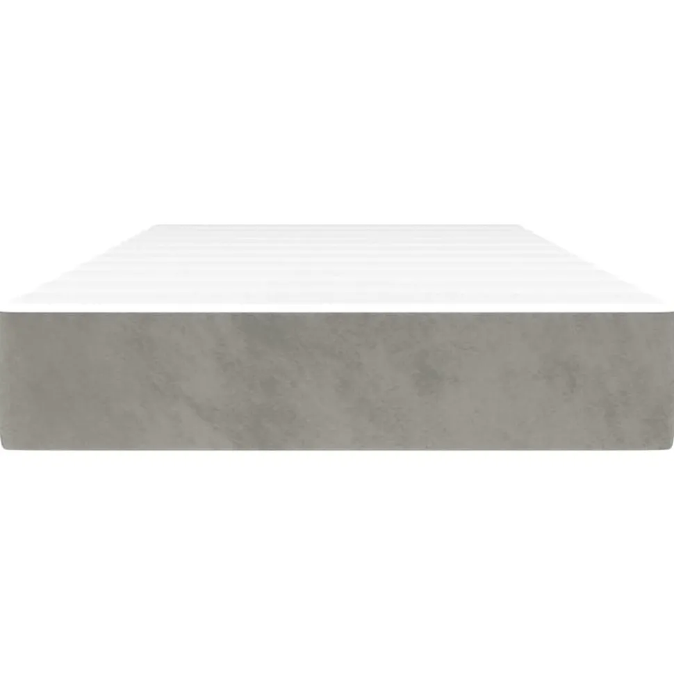 vidaXL Pocketveringmatras medium 80x200x20 cm fluweel lichtgrijs