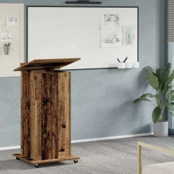vidaXL Podium met lade met plank Oudhout 55 x 55 x 107 cm Bewerkt hout