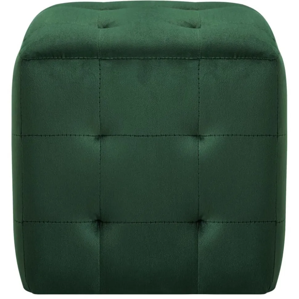vidaXL Poef 2 st 30x30x30 cm fluweel groen