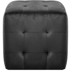 vidaXL Poef 2 st 30x30x30 cm fluweel zwart