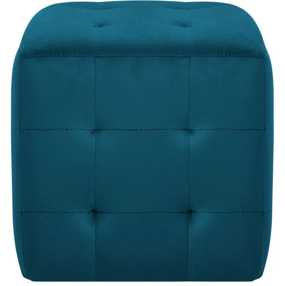 vidaXL Poef 2 st 30x30x30 cm fluweel blauw