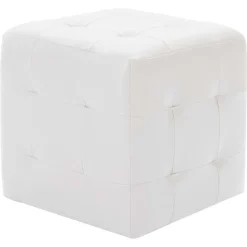 vidaXL Poef 2 st 30x30x30 cm kunstleer wit