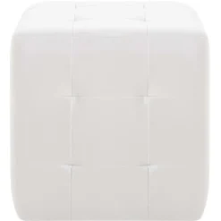 vidaXL Poef 2 st 30x30x30 cm kunstleer wit