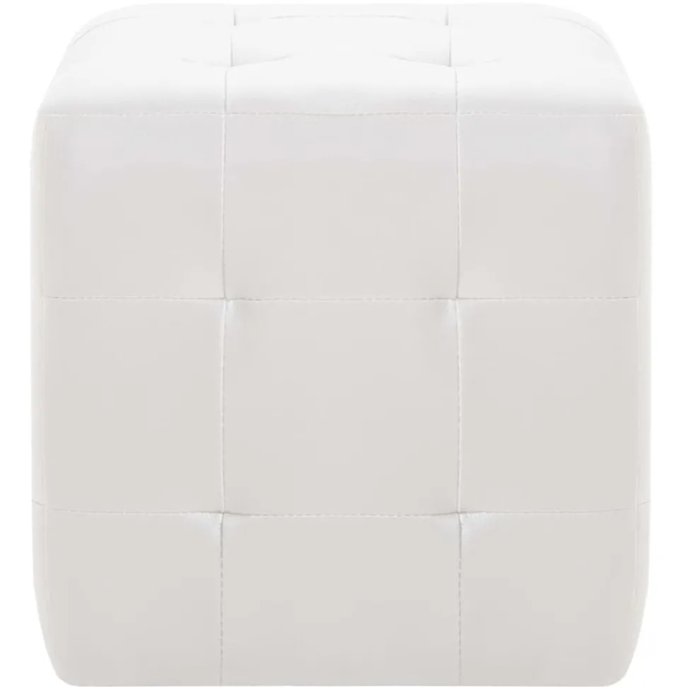 vidaXL Poef 2 st 30x30x30 cm kunstleer wit