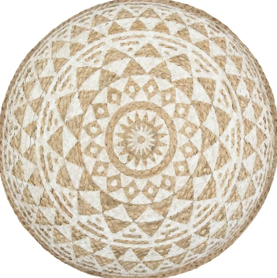 vidaXL Poef handgemaakt 45x30 cm jute wit