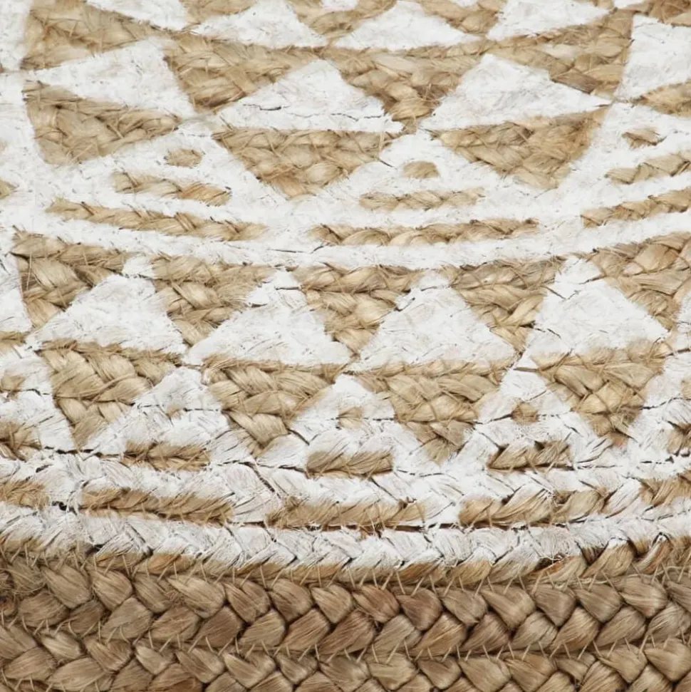 vidaXL Poef handgemaakt 45x30 cm jute wit