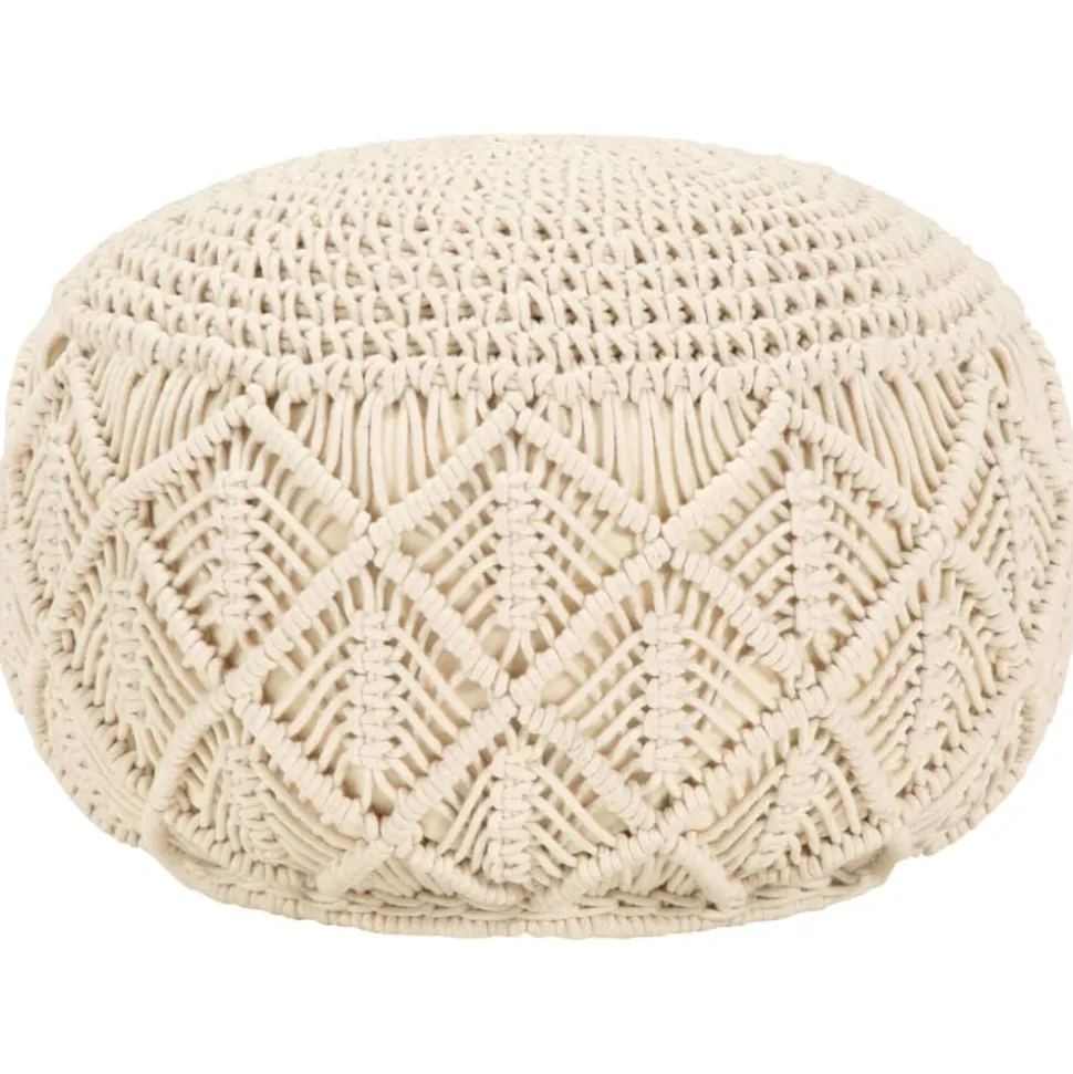 vidaXL Poef macramé handgemaakt 45x30 cm katoen