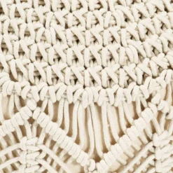 vidaXL Poef macramé handgemaakt 45x30 cm katoen