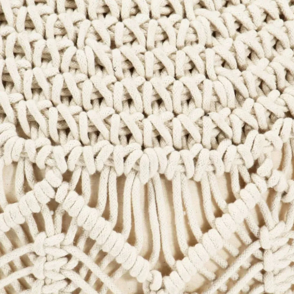 vidaXL Poef macramé handgemaakt 45x30 cm katoen