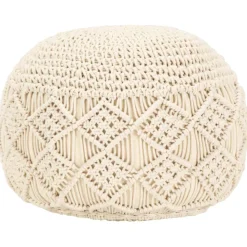 vidaXL Poef macramé handgemaakt 45x30 cm katoen