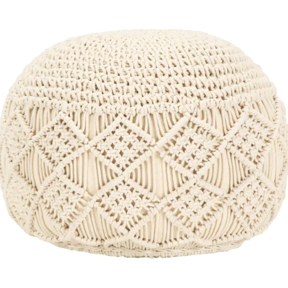 vidaXL Poef macramé handgemaakt 45x30 cm katoen