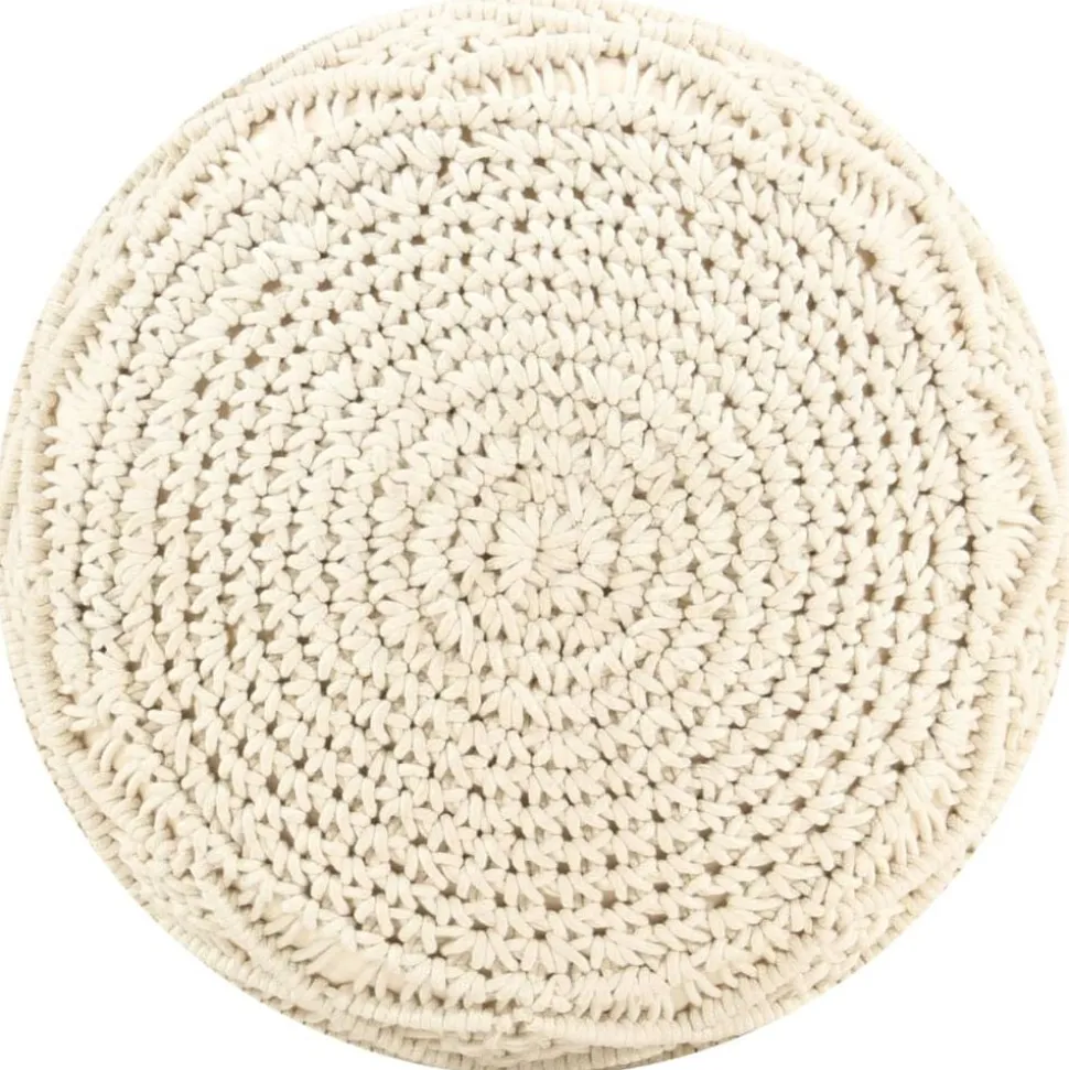 vidaXL Poef macramé handgemaakt 45x30 cm katoen