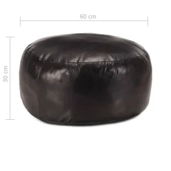 vidaXL Poef 60x30 cm echt geitenleer zwart