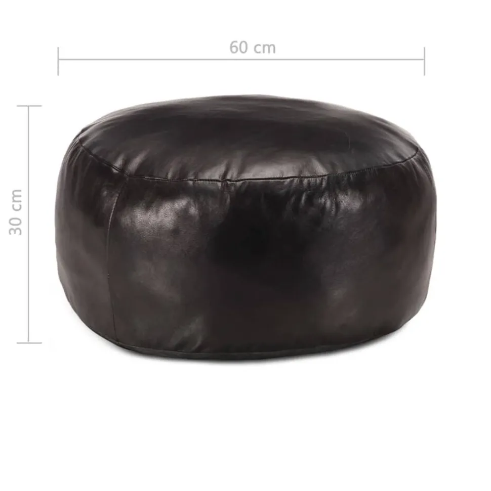 vidaXL Poef 60x30 cm echt geitenleer zwart
